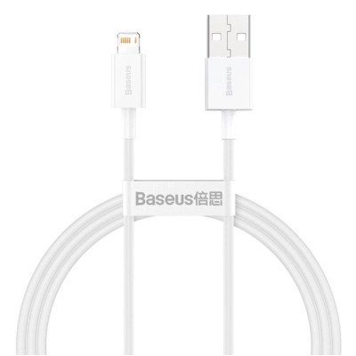 Дата кабель USB 2.0 AM to Lightning 2.0m Superior Fast Charging 2.4A white Baseus (CALYS-C02)