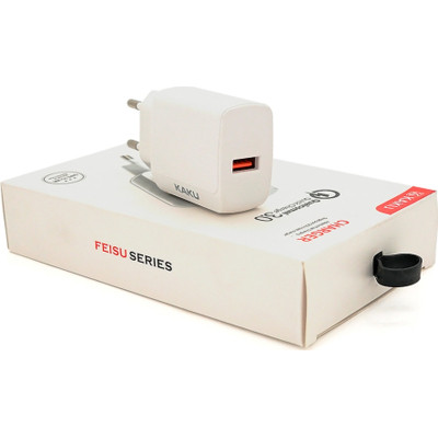 Зарядний пристрій iKAKU USB QC3.0 white (KSC-178-FEISU)