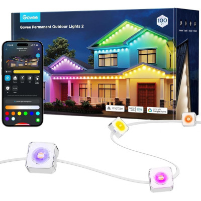 Світлодіодна стрічка Govee H705 Permanent Outdoor Lights 2, 30.0m, IP65, RGBICW, WI-FI/Bluetooth, white (H705E311)