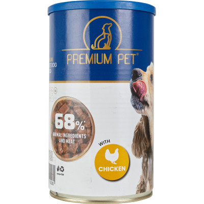 Консерви для собак PREMIUM PET Шматочки в соусі з куркою 1.240 г (4820255192260)
