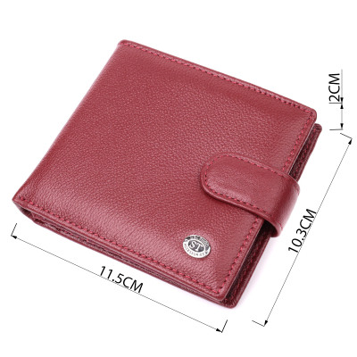 Гаманець ST Leather З натуральної шкіри Бордовий (22554)