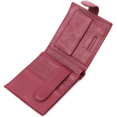 Гаманець ST Leather З натуральної шкіри Бордовий (22554)