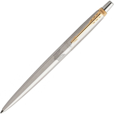 Ручка кулькова Parker JOTTER 17 UKRAINE SS GT BP Тризуб прозорий (16032_T010b)