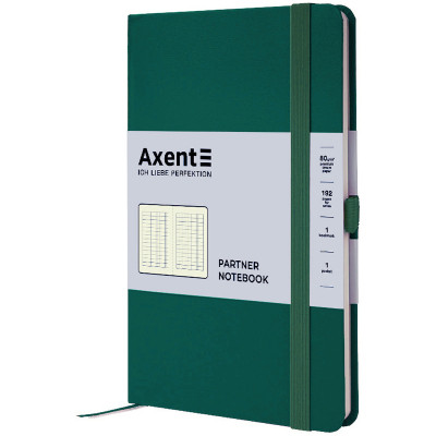 Книга записна Axent Partner 125x195 мм 96 аркушів, клітинка зелений ліс (8201-61-A)