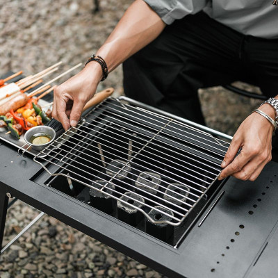 Туристичний стіл Naturehike для барбекю сталевий CNK2300CW014 чорний (6976023923289)