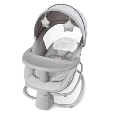Крісло-гойдалка Mastela Заколисуючий центр-шезлонг 4 в 1 light gray (Mastela 8113)