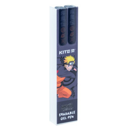 Ручка гелева Kite пиши-стирай Naruto синя, 2 шт у пеналі (NR24-069)