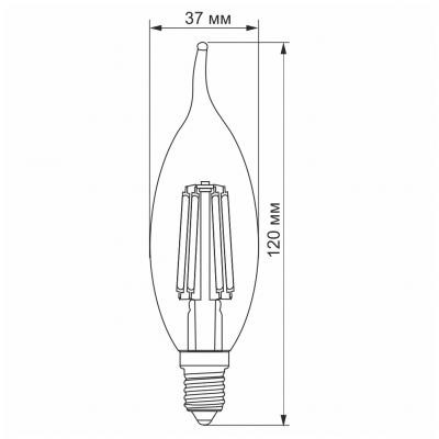Лампочка Videx Filament C37FtA 6W E14 2200K 220V (VL-C37FtA-06142)