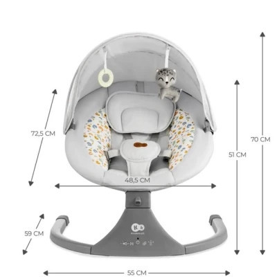 Крісло-гойдалка Kinderkraft Lumi 2 Light Grey (5902533925018)