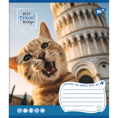 Зошит Yes Best travel blogger 36 аркушів лінія (767083)