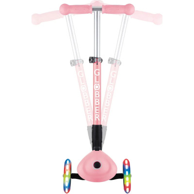 Самокат Globber Junior Foldable Lights до 50 кг 2+ Пастельно-рожевий з квітами (433-210)