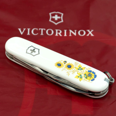Ніж Victorinox Spartan Ukraine White &quot;Квіти&quot; (1.3603.7_T1050u)
