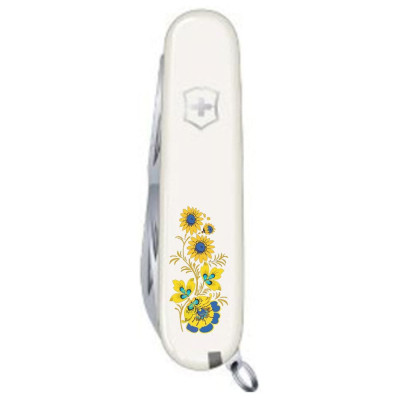 Ніж Victorinox Spartan Ukraine White &quot;Квіти&quot; (1.3603.7_T1050u)