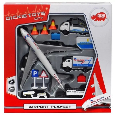 Ігровий набір Dickie Toys Аеропорт, 3 машинки,1 літак, 13 аксесуарів (3743001)