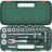 Набір інструментів Bosch торцевих 1/2&quot;, 25 шт, з тріскачкою (1.600.A02.Z9F)