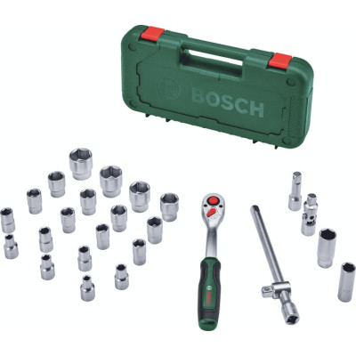 Набір інструментів Bosch торцевих 1/2&quot;, 25 шт, з тріскачкою (1.600.A02.Z9F)