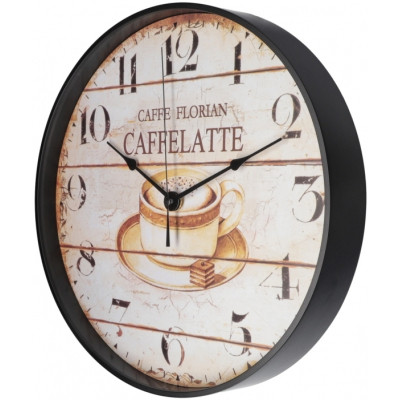 Настінний годинник Optima Caffelatte пластиковий, білий (O52109)