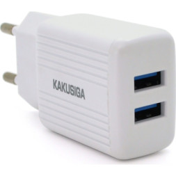 Зарядний пристрій KAKUSIGA 2xUSB 2.4A 12W white (KSC-368 DILANG)