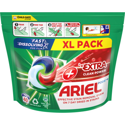 Капсули для прання Ariel Pods All-in-1 + Сила екстраочищення 40 шт. (8001090805591)
