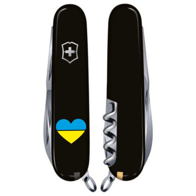 Ніж Victorinox Spartan Ukraine Black &quot;Серце Жовто-Блакитне&quot; (1.3603.3_T1090u)