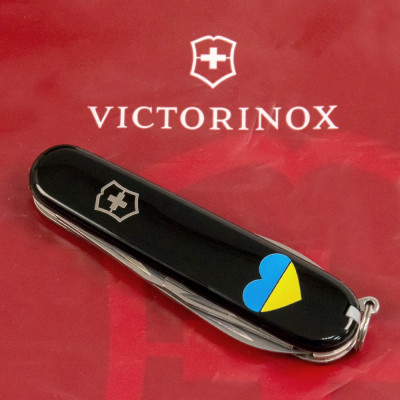Ніж Victorinox Spartan Ukraine Black &quot;Серце Жовто-Блакитне&quot; (1.3603.3_T1090u)