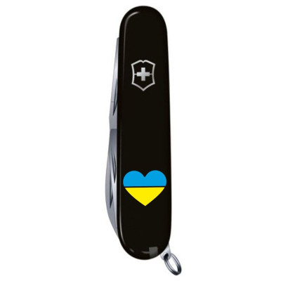 Ніж Victorinox Spartan Ukraine Black &quot;Серце Жовто-Блакитне&quot; (1.3603.3_T1090u)