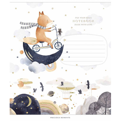 Зошит Школярик Precious moments 12 аркушів коса лінія (012-3506C)