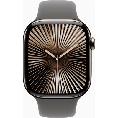 Смарт-годинник Apple Watch Series 10 GPS + Cellular 46mm Natural Titanium Case with Stone Grey Sport Band - S/M (MWY93QH/A)