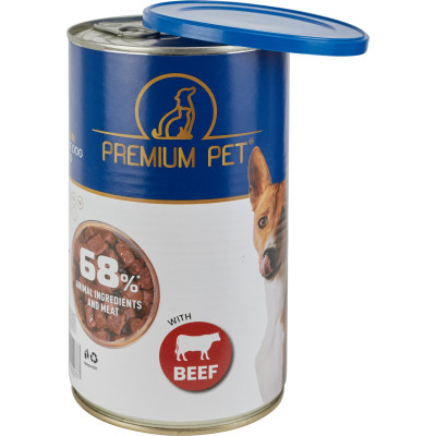 Консерви для собак PREMIUM PET Шматочки в соусі з телятиною 1.240 г (4820255192277)