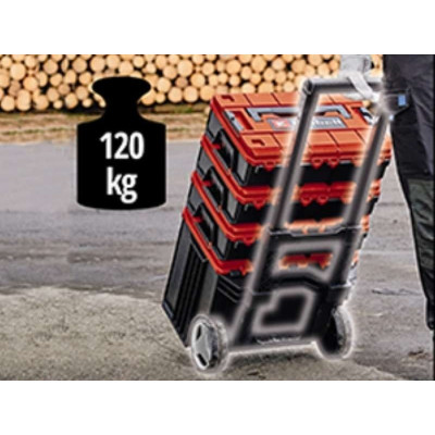 Ящик для інструментів Einhell E-Case L з колесами, до 120кг, колеса 15см (4540014)