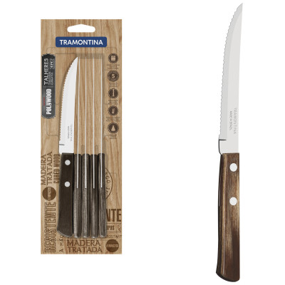 Столовий ніж Tramontina Polywood для стейка 6 шт Горіх (21100/695)
