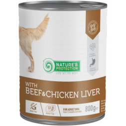 Консерви для собак Nature's Protection Beef and Chicken Liver 800 г (KIK45606)