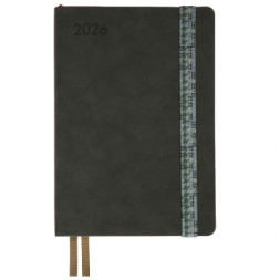 Тижневик Leo planner А5 датований 2026 &quot;Polo&quot;, м‘який, графітовий, 368 сторінок (252694)
