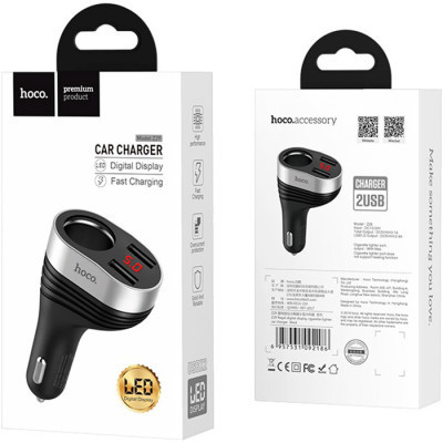 Зарядний пристрій HOCO Z29 2xUSB Black (6957531092186)