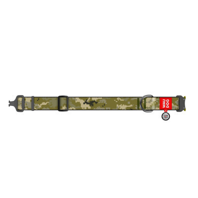 Нашийник для тварин WAUDOG Nylon з QR-паспортом &quot;Мілітарі&quot; металевий фастекс XXL (289-4026)