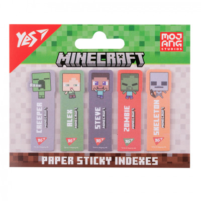 Стікер-закладка Yes Minecraft паперові 55х15 мм, 100 шт (5x20) (170409)