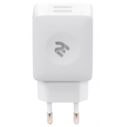 Зарядний пристрій 2E Wall for 2 USB - DC5.0V/4.2 A, white (2E-WC4USB-W)
