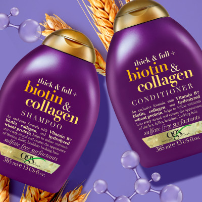 Шампунь OGX Biotin&amp;Collagen для позбавлених об&#039;єму, тонк. волосся 385 мл (0022796976703)