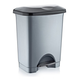 Контейнер для сміття Irak Plastik Stella з педаллю сірий металік 45 л (4571)