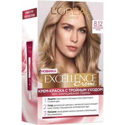 Фарба для волосся L&#039;Oreal Paris Excellence 8.12 Містичний блонд (3600523781300)