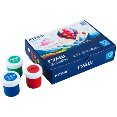 Гуашеві фарби Kite Classic 12 кольорів х 20 мл (K-063)