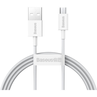 Дата кабель USB 2.0 AM to Micro 5P 2.0m Superior Fast Charging 2A white Baseus (CAMYS-A02)