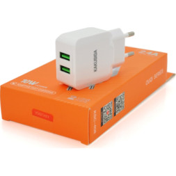 Зарядний пристрій KAKUSIGA 2xUSB 2.4A 12W white (KSC-408-OUQI)