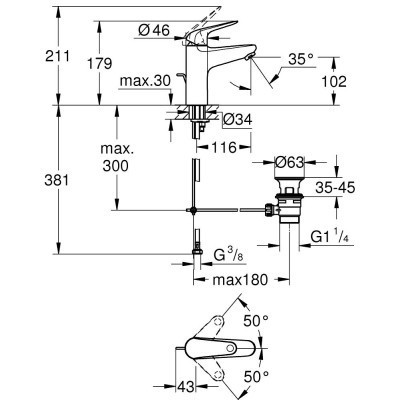 Змішувач Grohe M-Size Euroeco (24265001)