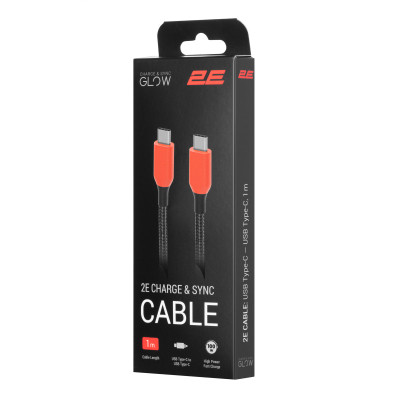 Дата кабель USB-C to USB-C 1.0m 100W black 2E (2E-CC100-WH)