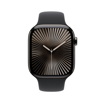 Смарт-годинник Apple Watch Series 10 GPS + Cellular 46mm Slate Titanium Case with Black Sport Band - M/L (MWYE3QH/A)