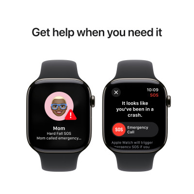 Смарт-годинник Apple Watch Series 10 GPS + Cellular 46mm Slate Titanium Case with Black Sport Band - M/L (MWYE3QH/A)