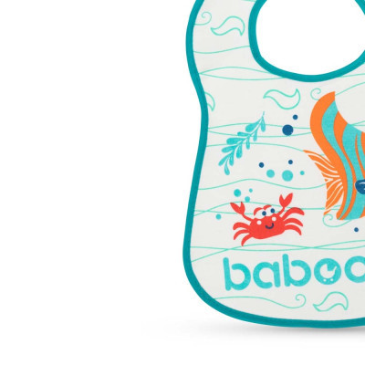 Слинявчик Baboo бавовняний Sea Life, 3+ місяців (білий) (11-010)