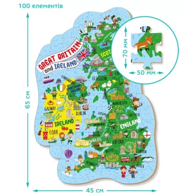 Пазл DoDo Мапа Великобританії та Ірландії (301160)
