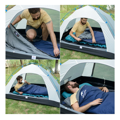 Спальний мішок Naturehike надлегкий LW180 NH21MSD04 правий (15°C) p-p М темно-блакитний (6927595788165-R)